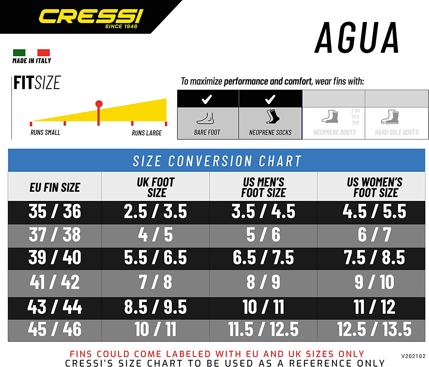 Cressi Agua Full Foot Fins - DIPNDIVE