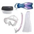 Scuba Max Kids MK-253 Dolphin Mask, FN-308 Dolphin, SK-229 Matrix, Mask box and Mesh Bag Snorkel Combo - DIPNDIVE