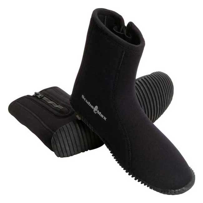 ScubaMax 5mm High Top Zipper With Comfortable Soft Vulcanized Rubber Sole Boots - DIPNDIVE