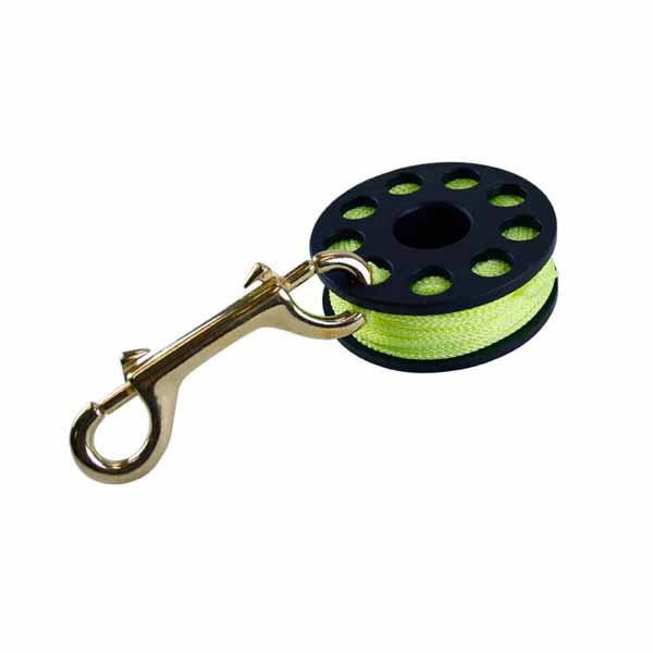 Scuba Max DR-02-Y 75 Ft Finger Spool with Brass Clip - DIPNDIVE