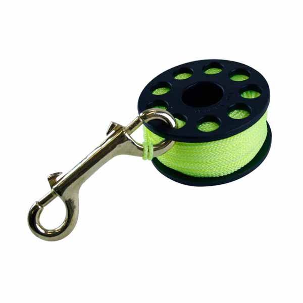 Scuba Max DR-03-Y 100Ft  Finger Spool with Brass Clip - DIPNDIVE