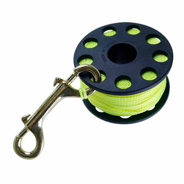 Scuba Max DR-04-Y 150 Ft Finger Spool with Brass Clip - DIPNDIVE