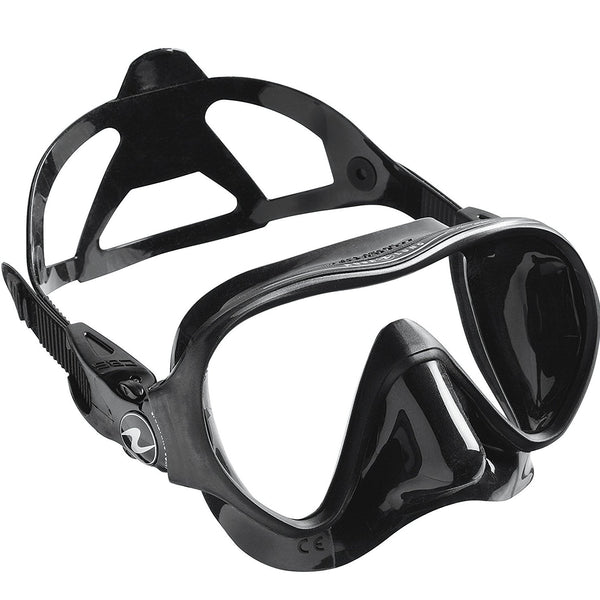 Open Box Aqua Lung Linea Single Lens Dive Mask-Black / Black Silicone - DIPNDIVE