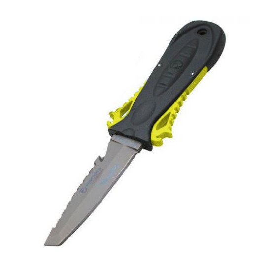 Deep See Squeeze Titanium Lock Dive Knife - Tanto Tip - DIPNDIVE