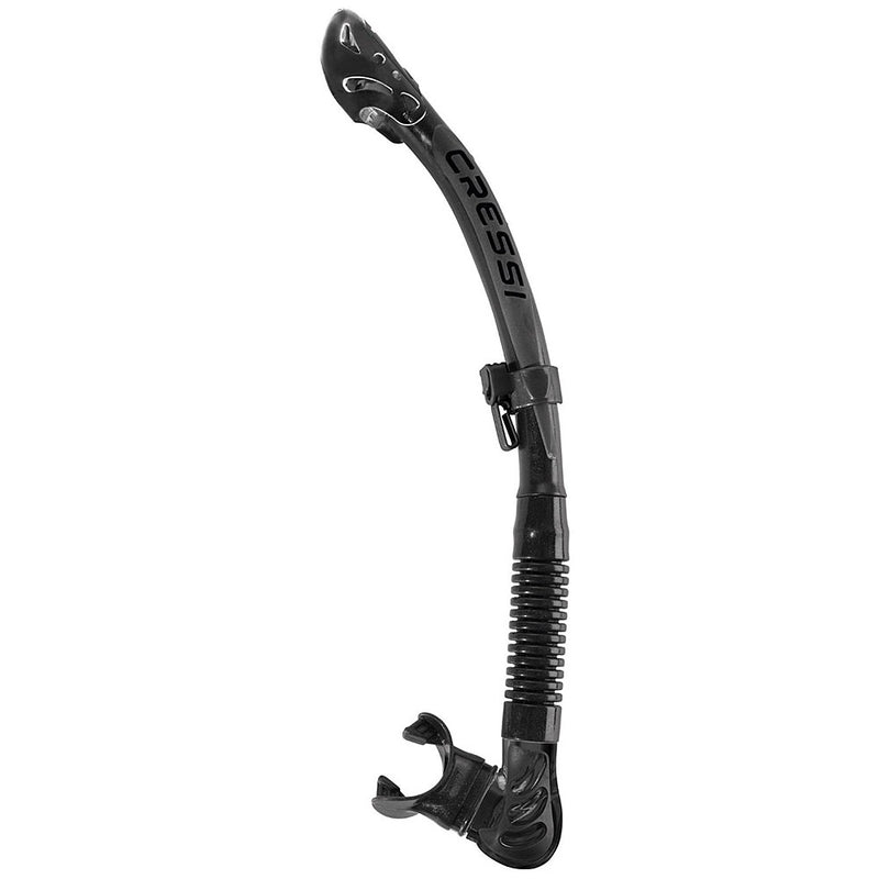 Used Cressi Alpha Dry Adult Size Snorkel - Black / Black - DIPNDIVE