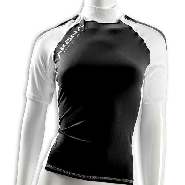 Open Box Akona Short Sleeve Rash Guard Shirt, Black, Large - DIPNDIVE