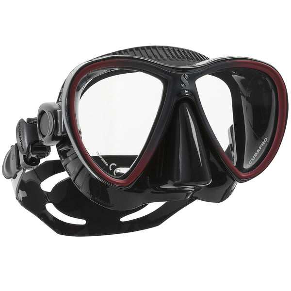 Open Box ScubaPro Synergy Trufit Twin Lens Dive Mask - Red/Black/Black Skirt - DIPNDIVE