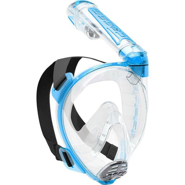 Used Cressi Duke Dry Full Face Mask, Clear/Transparent Aqua, Size: Small/Medium - DIPNDIVE