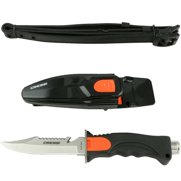 Open Box Cressi Skorpion Dive Knife-Orange USX559085 - DIPNDIVE