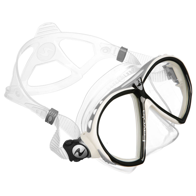 Used Aqua Lung Favola Double Lens Dive Mask - White Arctic - DIPNDIVE