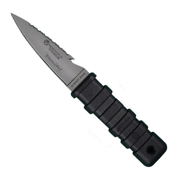 Deep See EZ Lock Titanium Scuba Knife - Stiletto Tip - DIPNDIVE