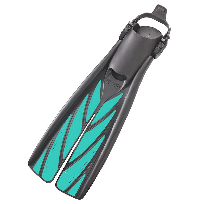 Used Atomic Aquatics Open Heel Split Fins Standard Compound - Aqua, Size MD - US M:6-7 / W:8-9 - DIPNDIVE