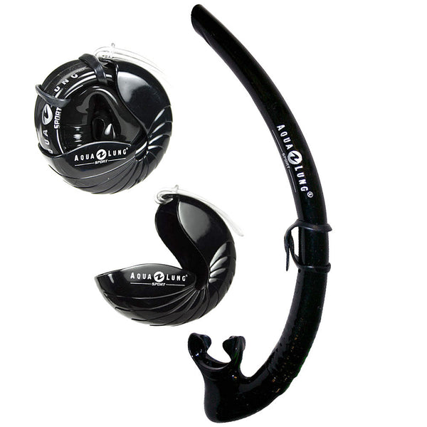 Used Aqua Lung Nautilus Travel Snorkel-Black / Black - DIPNDIVE