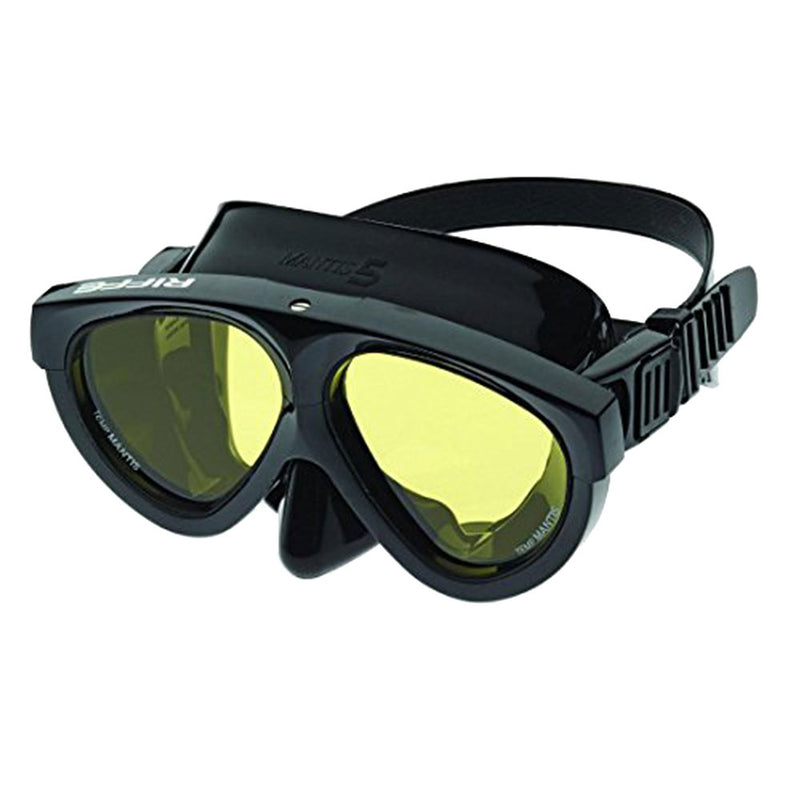 Open Box Riffe Mantis 5 Mask (Black w/Amber Lens) - DIPNDIVE