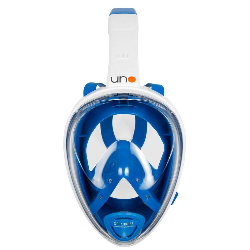 Open Box Ocean Reef UNO Full Face Snorkel Mask - Blue, Size: Large/X-Large - DIPNDIVE