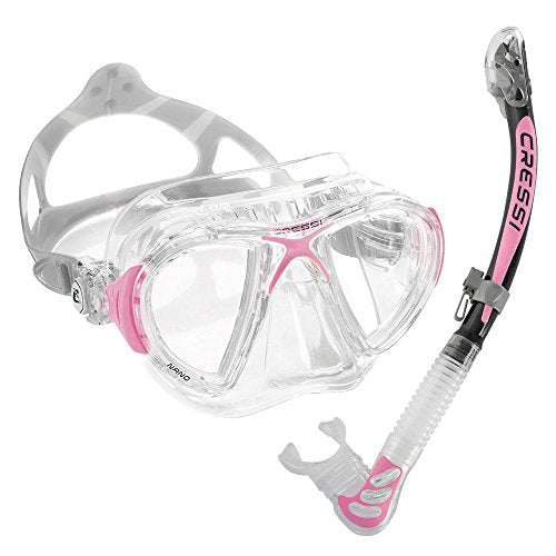 Used Cressi Nano Mask Alpha Dry Adult Size Snorkel Packages - Pink - DIPNDIVE