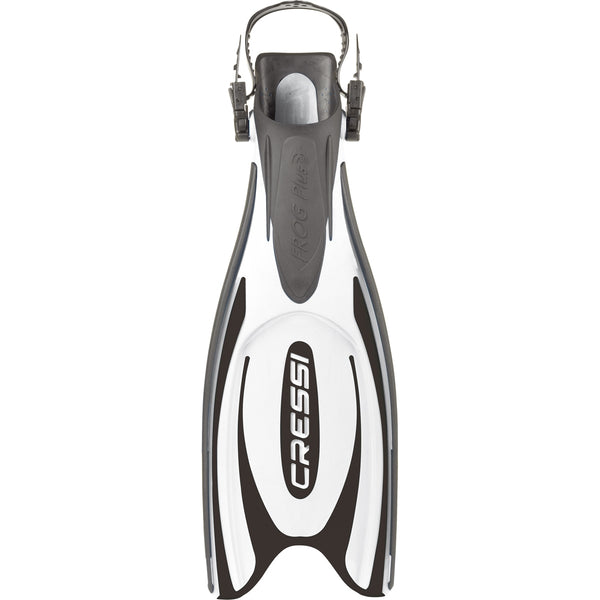 Open Box Cressi Frog Plus Open Heel Fins - Black / White-XSMSM / US M:3-6 / W:4-7 - DIPNDIVE