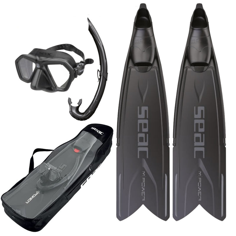 Seac Tris M-power Freediving Mask, Fins and Snorkel Set - DIPNDIVE