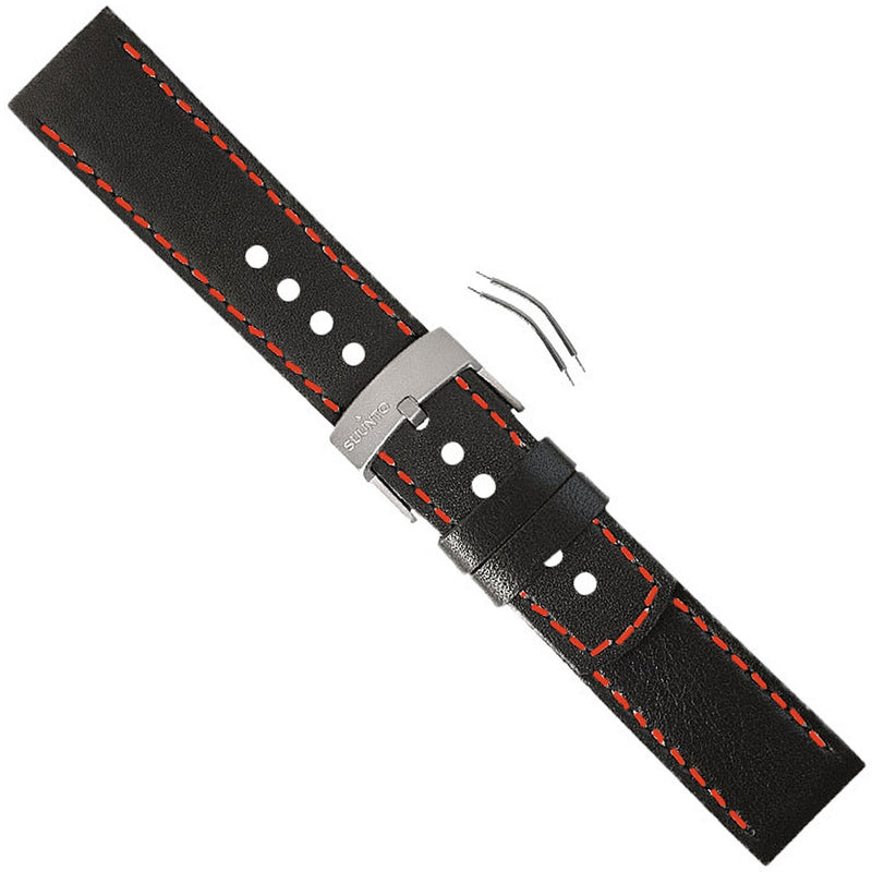 Suunto Elementum Terra Strap Kit Black/Red Leat Accessory - DIPNDIVE