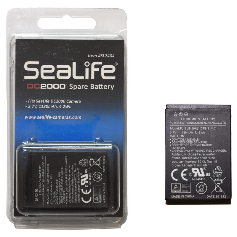 Batteria Al Litio Per Fotocamera Subacquea SeaLife DC1400 – 3,7V, 620mAh, Ricaricabile, Sostitutiva Originale, Dimensioni Compatibili