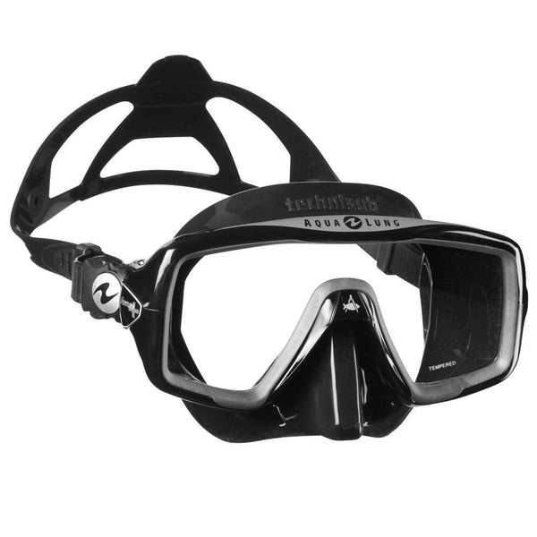 Used Aqua Lung Ventura + Clear Silicone Dive Mask - Black / Black Silicone - DIPNDIVE