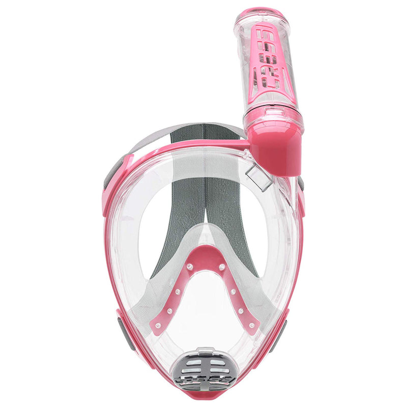 Open Box Cressi Duke Dry Full Face Mask, Clear/Pink, Size: Small/Medium - DIPNDIVE
