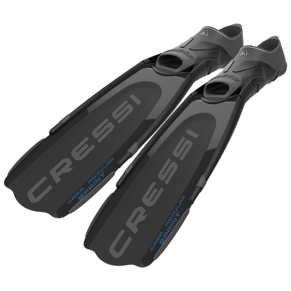 Open Box Cressi Gara Modular Sprint Scuba Diving Fins - Black - 38/39 - DIPNDIVE