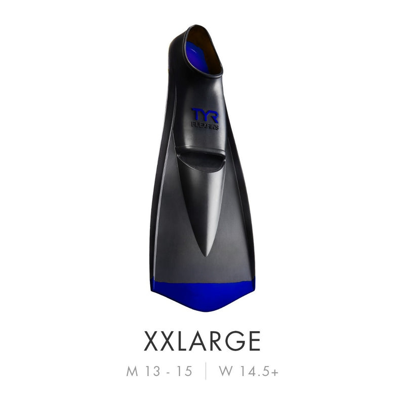 Used TYR Flex Fins 2.0 - Blue, Size: XXLarge (Men’s Shoe 13-15 , Women’s 14.5+) - DIPNDIVE