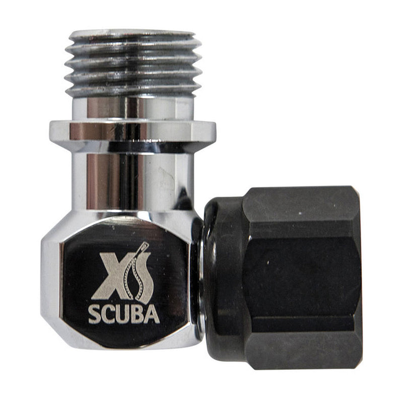 Open Box XS Scuba Low Pressure 90 Degree Right Angle Adapter - DIPNDIVE