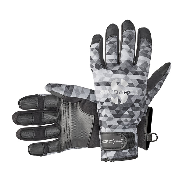 Open Box ScubaPro 1.5 mm Tropic Dive Gloves, Graphite, Size LG - DIPNDIVE