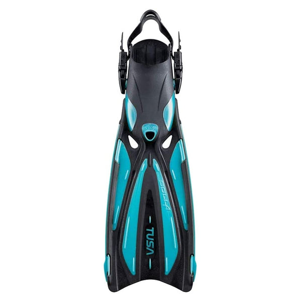 Used Tusa Open Heel Solla Dive Fins - Ocean Green, Size: Medium - DIPNDIVE