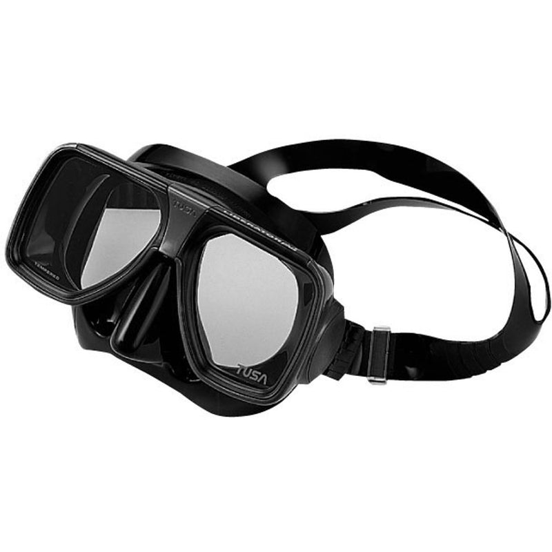 Open Box Tusa TM-5700 Liberator Plus Mask - Black / Black - DIPNDIVE