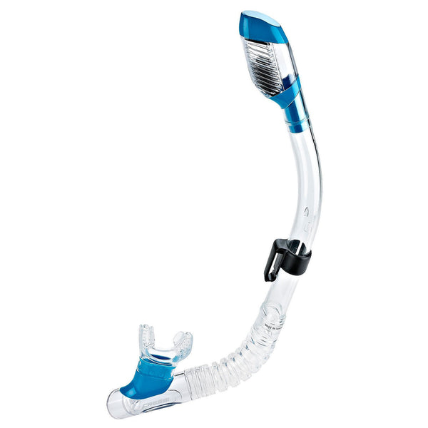 Open Box Cressi Supernova Dry Junior Small Size Snorkel-Clear/Blue - DIPNDIVE