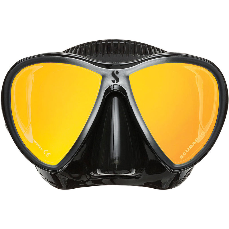 Used ScubaPro Synergy Trufit Mirrored Twin Lens Mask (Black/Silver) - DIPNDIVE