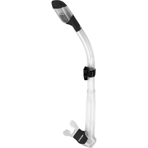 Used Cressi Supernova Dry Adult Size Snorkel-Clear / Black - DIPNDIVE