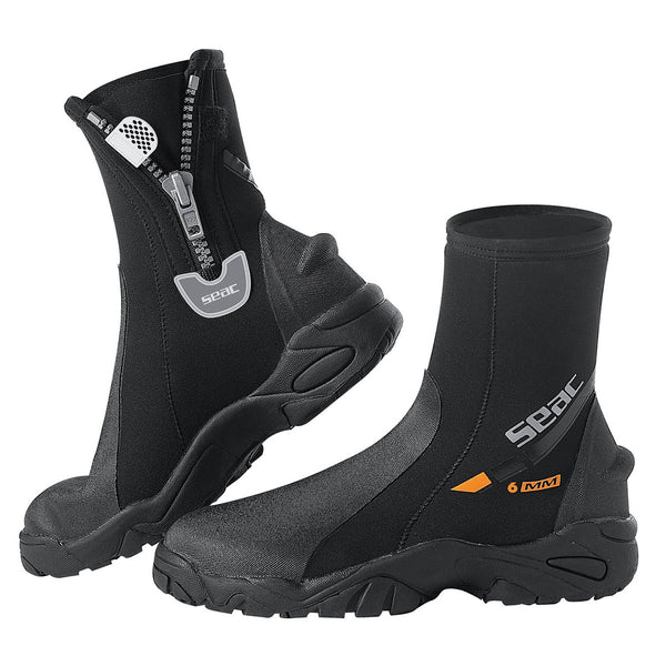 Open Box Seac 6mm Neoprene Pro HD Wetsuit Boots with Side Zipper, Size: Medium - DIPNDIVE