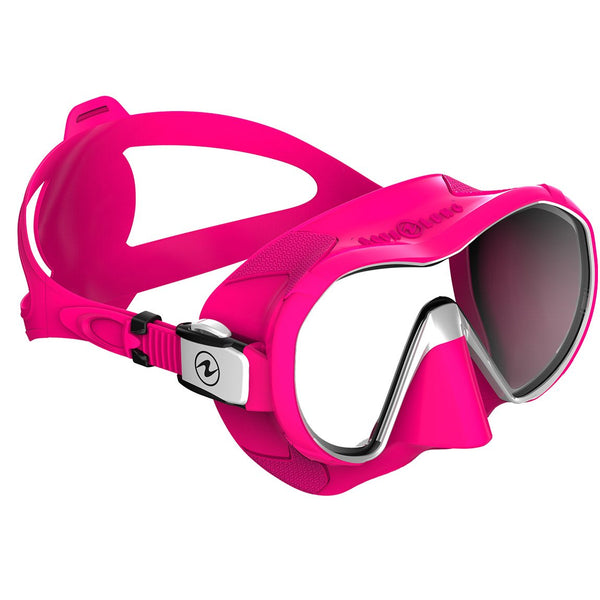 Open Box Aqua Lung Plazma Frameless Panoramic Diving Mask - Pink/White - DIPNDIVE