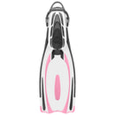 Used Cressi Reaction EBS Open Heel Dive Fins - White / Pink, Size: Small/Medium US M:6.5-8 W:7.5-9 - DIPNDIVE