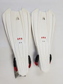 Open Box Aqua Lung Storm Dive Fins - White Arctic / Red,Medium - DIPNDIVE