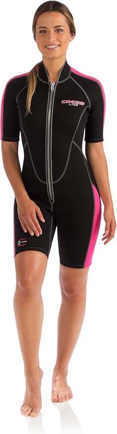 Open Box Cressi 2mm Lido Women's Short Front Zip Wetsuit, Size - Small - DIPNDIVE