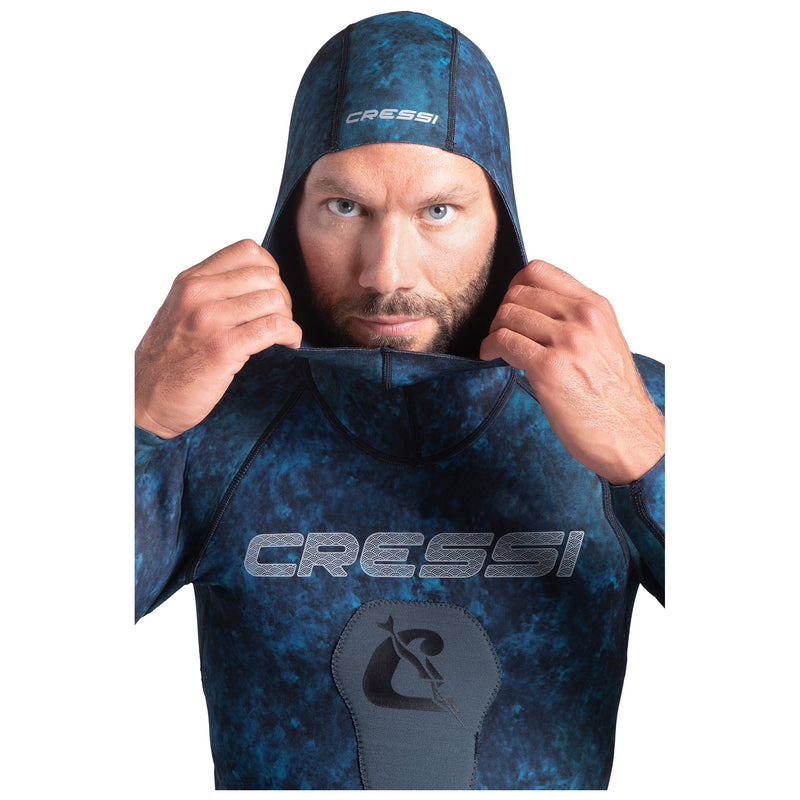 Cressi 2mm Man Tokugawa Nylon Two-Piece Wetsuit With Hood - DIPNDIVE