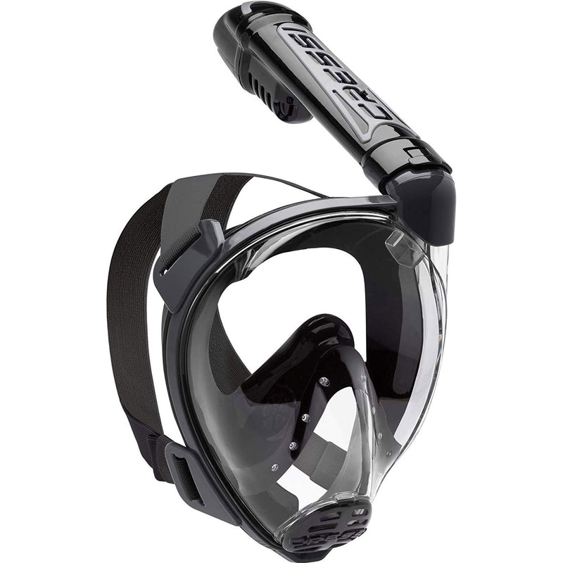 Open Box Cressi Duke Dry Full Face Mask, Black/Black, Size: Medium/Large - DIPNDIVE