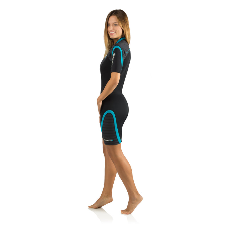 Open Box Cressi 3mm Lady Playa Flex Front-Zip Short Wetsuit - Small - DIPNDIVE
