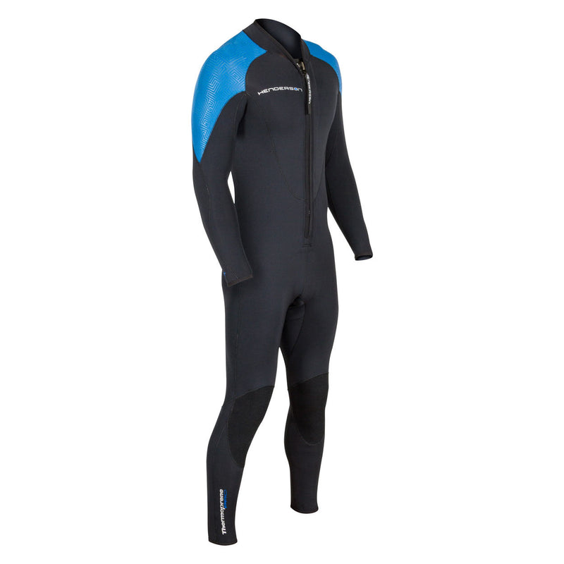 Open Box Henderson 3mm Mens Thermoprene Pro Front Zip Jumpsuit - Black/Blue - Small - DIPNDIVE