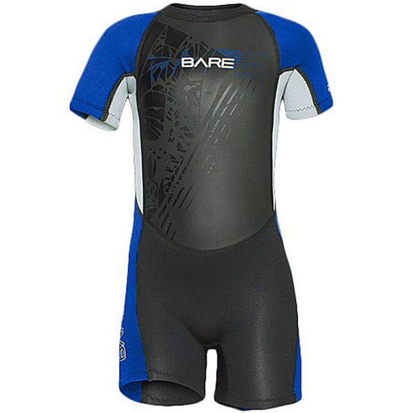 Open Box Bare 2mm Youth Tadpole Shorty Wetsuit - Blue - 6 - DIPNDIVE