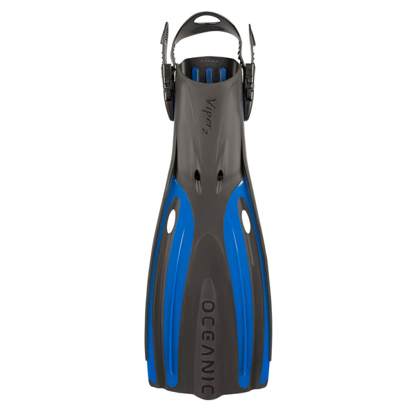 Used Oceanic Viper 2 Open Heel Scuba Dive Fins, OC Blue/Black, Size: X-Large - DIPNDIVE