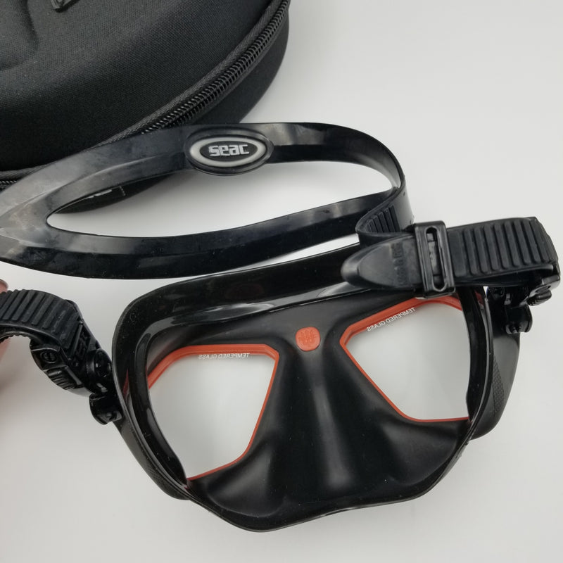 Used Seac Raptor Dive Mask - Black/Red - DIPNDIVE