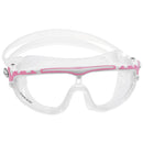 Open Box Cressi Adult Wide View Silicone Skylight Swimming Mask - Clear/White/Pink - DIPNDIVE