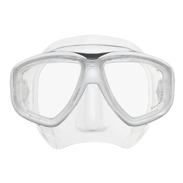 Open Box ScubaPro Flux Twin Dive Mask - White - DIPNDIVE