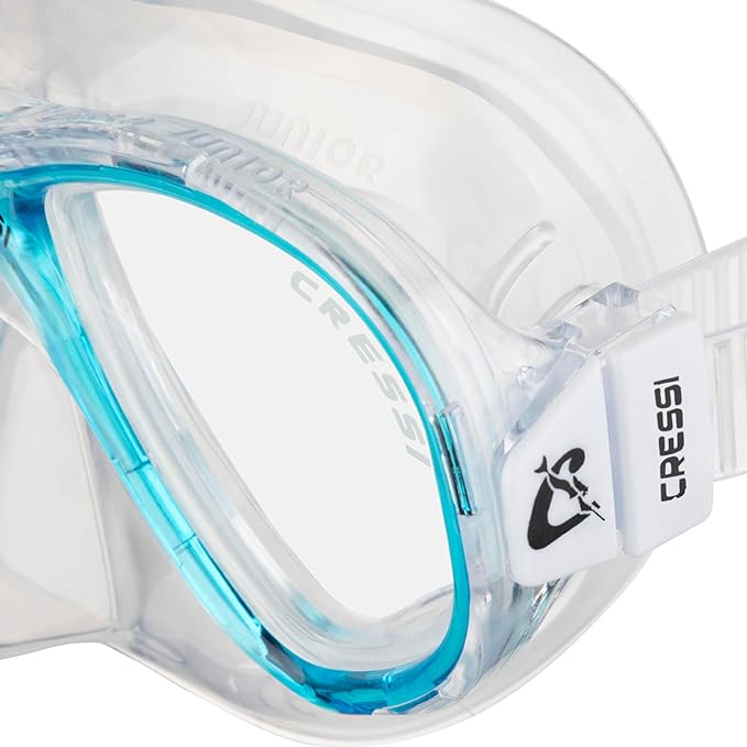 Open Box Cressi Perla Jr Scuba Dive Mask - Clear/Aquamarine - DIPNDIVE
